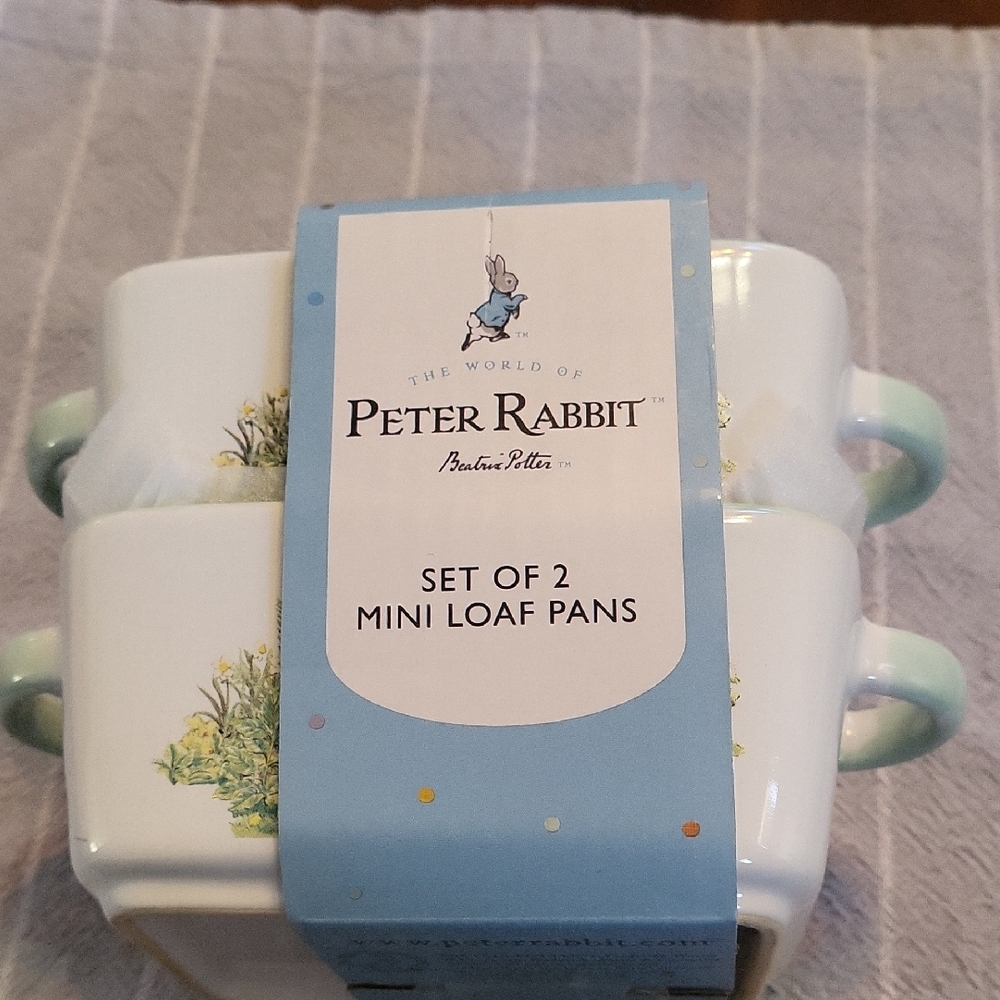Mini Loaf Pans - White with Mint Green Handles (Set of 2)
